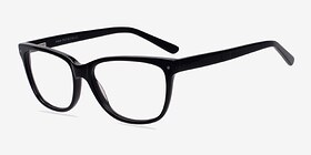 Allure Noir Acétate Montures de lunettes de vue d'EyeBuyDirect, Vue d'Angle