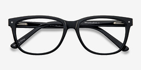 Allure Noir Acétate Montures de lunettes de vue d'EyeBuyDirect, Vue Rapprochée