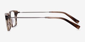 Dreamer Brown/Striped Acetate-metal Montures de lunettes de vue d'EyeBuyDirect, Vue de Côté