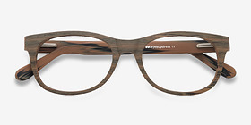 Panama Brown/Striped Acétate Montures de lunettes de vue d'EyeBuyDirect, Vue Rapprochée