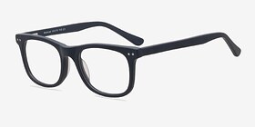 Montreal Matte Navy Acétate Montures de lunettes de vue d'EyeBuyDirect, Vue d'Angle
