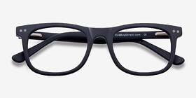 Montreal Matte Navy Acétate Montures de lunettes de vue d'EyeBuyDirect, Vue Rapprochée