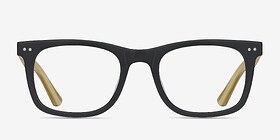 Montreal Matte Black Acétate Montures de lunettes de vue d'EyeBuyDirect, Vue de Face
