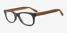 Little Panama Noir Acétate Montures de lunettes de vue d'EyeBuyDirect, Vue d'Angle