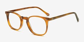 Shade Cinnamon Plastique Montures de lunettes de vue d'EyeBuyDirect, Vue d'Angle