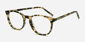 Aura Havana Tortoise Plastique Montures de lunettes de vue d'EyeBuyDirect, Vue d'Angle
