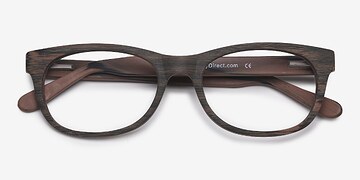 Brown Striped Panama -  Plastique Lunettes de vue