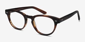 Oversea  Brown Striped  Acétate Montures de lunettes de vue d'EyeBuyDirect, Vue d'Angle