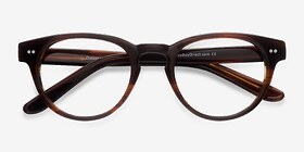 Oversea  Brown Striped  Acétate Montures de lunettes de vue d'EyeBuyDirect, Vue Rapprochée