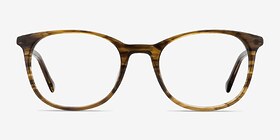 Peppermint Brun Acétate Montures de lunettes de vue d'EyeBuyDirect, Vue de Face