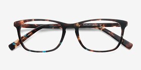Wildfire Blue Tortoise Acétate Montures de lunettes de vue d'EyeBuyDirect, Vue Rapprochée