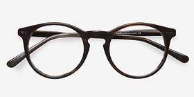 Neptune Brun Acétate Montures de lunettes de vue d'EyeBuyDirect, Vue Rapprochée