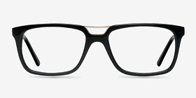 Evening Noir Acétate Montures de lunettes de vue d'EyeBuyDirect, Vue de Face