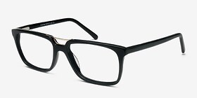 Evening Noir Acétate Montures de lunettes de vue d'EyeBuyDirect, Vue d'Angle