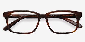 Edit Brun Acétate Montures de lunettes de vue d'EyeBuyDirect, Vue Rapprochée
