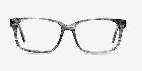 Edit Clear Gray Acétate Montures de lunettes de vue d'EyeBuyDirect, Vue de Face