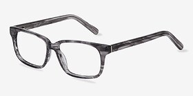 Edit Clear Gray Acétate Montures de lunettes de vue d'EyeBuyDirect, Vue d'Angle