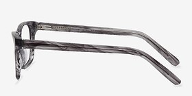 Edit Clear Gray Acétate Montures de lunettes de vue d'EyeBuyDirect, Vue de Côté