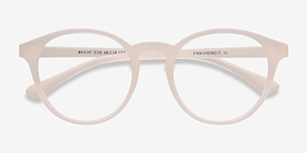 Bright Side Clear White Plastique Montures de lunettes de vue d'EyeBuyDirect, Vue Rapprochée