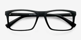 Persian Matte Black Plastique Montures de lunettes de vue d'EyeBuyDirect, Vue Rapprochée