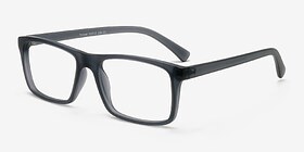 Persian Matte Gray Plastique Montures de lunettes de vue d'EyeBuyDirect, Vue d'Angle