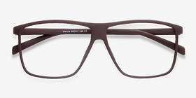 Deluxe  Coffee  Plastique Montures de lunettes de vue d'EyeBuyDirect, Vue Rapprochée