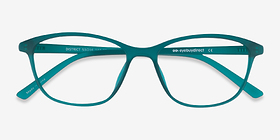 District Vert Mat Plastique Montures de lunettes de vue d'EyeBuyDirect, Vue Rapprochée