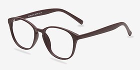 Watermelon Matte Burgundy Plastique Montures de lunettes de vue d'EyeBuyDirect, Vue d'Angle