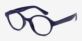 Little Plato Bleu marine  Plastique Montures de lunettes de vue d'EyeBuyDirect, Vue d'Angle