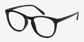 Little Providence Matte Black Plastique Montures de lunettes de vue d'EyeBuyDirect, Vue d'Angle