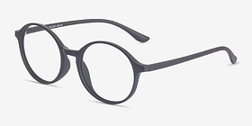 Poetic Matte Black Plastique Montures de lunettes de vue d'EyeBuyDirect, Vue d'Angle