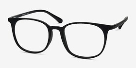 Cheer Matte Black Plastique Montures de lunettes de vue d'EyeBuyDirect, Vue d'Angle