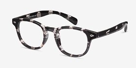 Atomic Gray Floral Plastique Montures de lunettes de vue d'EyeBuyDirect, Vue d'Angle