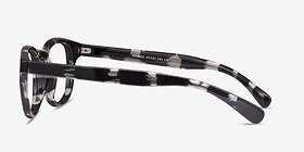 Atomic Gray Floral Plastique Montures de lunettes de vue d'EyeBuyDirect, Vue de Côté