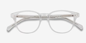Lucid Transparent Acétate Montures de lunettes de vue d'EyeBuyDirect, Vue Rapprochée