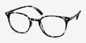 Hubris Black Floral Plastique Montures de lunettes de vue d'EyeBuyDirect, Vue d'Angle