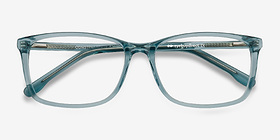 Constellation Clear Blue Acétate Montures de lunettes de vue d'EyeBuyDirect, Vue Rapprochée