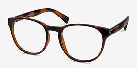 Heartbeat Brun Plastique Montures de lunettes de vue d'EyeBuyDirect, Vue d'Angle