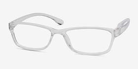 Versus Transparent Plastique Montures de lunettes de vue d'EyeBuyDirect, Vue d'Angle