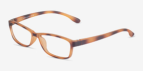 Versus Matte Tortoise Plastique Montures de lunettes de vue d'EyeBuyDirect, Vue d'Angle