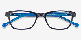 Shallows Bleu Acétate Montures de lunettes de vue d'EyeBuyDirect, Vue Rapprochée