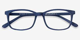 Botanist Navy Striped Acétate Montures de lunettes de vue d'EyeBuyDirect, Vue Rapprochée