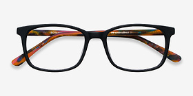 Botanist Noir Acétate Montures de lunettes de vue d'EyeBuyDirect, Vue Rapprochée