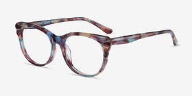 Mariposa Fleuries Acétate Montures de lunettes de vue d'EyeBuyDirect, Vue d'Angle