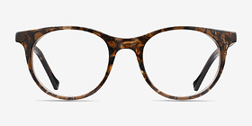 Delle Brown Floral Acétate Montures de lunettes de vue d'EyeBuyDirect, Vue de Face