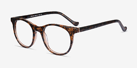 Delle Brown Floral Acétate Montures de lunettes de vue d'EyeBuyDirect, Vue d'Angle