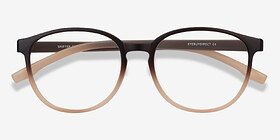 Shifter Brun Plastique Montures de lunettes de vue d'EyeBuyDirect, Vue Rapprochée