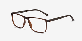 Holmes Brun Plastique Montures de lunettes de vue d'EyeBuyDirect, Vue d'Angle