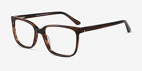 Formula Brown Striped Acétate Montures de lunettes de vue d'EyeBuyDirect, Vue d'Angle