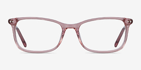 Alette Clear Pink Acétate Montures de lunettes de vue d'EyeBuyDirect, Vue de Face